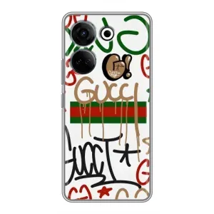 Брендновые Чехлы для Tecno Camon 20 Pro - (PREMIUMPrint) (Стиль GUUCI)