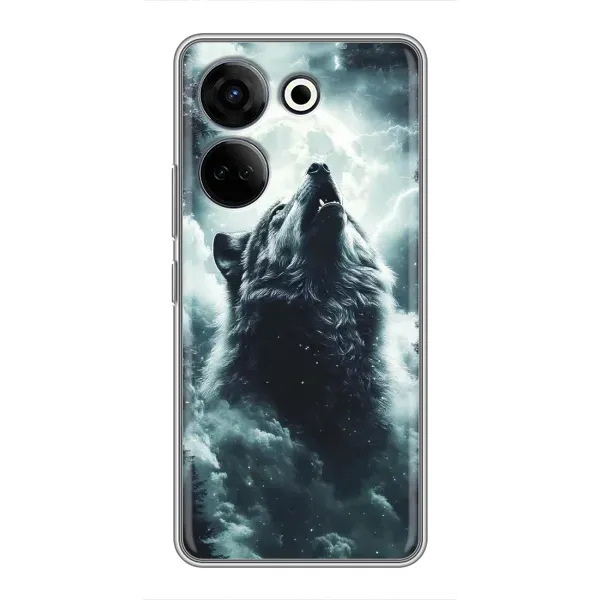 Чохол з принтом «Вовк у хмарах» для TECNO Camon 20 Pro Чохол з принтом «Вовк у хмарах» для TECNO Camon 20 Pro