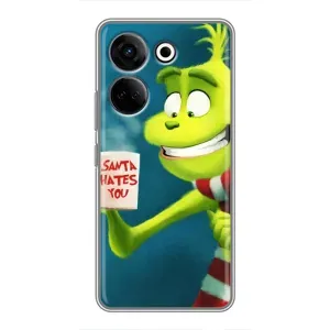 Рождественские Чехлы для Tecno Camon 20 Pro (VPrint) (Зеленый Гринч)