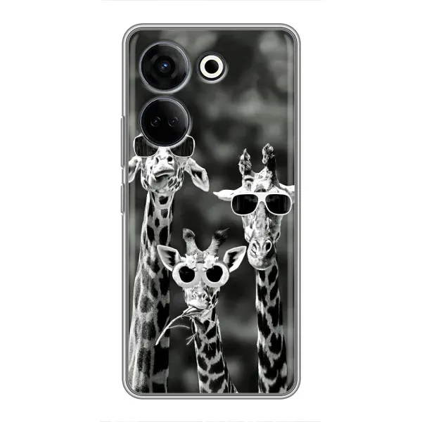 Чехол с принтом «Жирафы в очках» для TECNO Camon 20 Pro