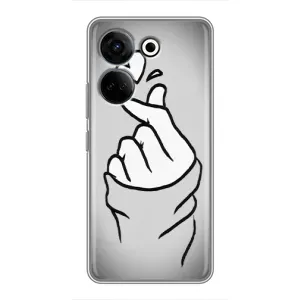 Чехол с принтом для Tecno Camon 20 Pro (AlphaPrint - Знак сердечка) (Значок Love)