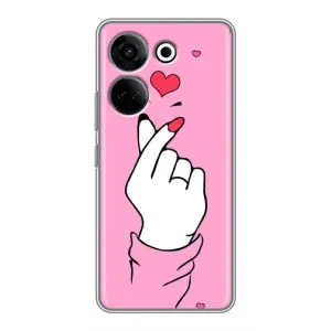 Чехол с принтом для Tecno Camon 20 Pro (AlphaPrint - Знак сердечка) (Знак Love)