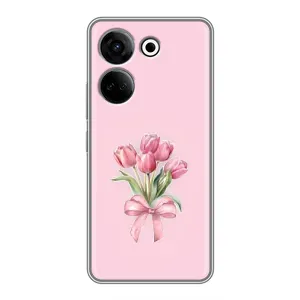 Чохол з розовим принтом для Tecno Camon 20 (Букет квітів)