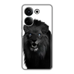 Чехлы с картинками животных Tecno Camon 20 (Черный ЛЕВ)
