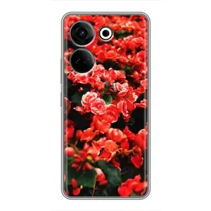 Чохли з квітами для Tecno Camon 20 (VPrint) (Квіти червоні)