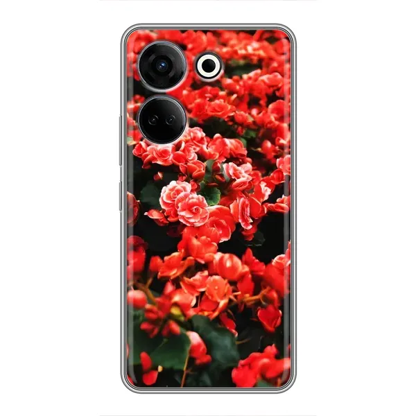 Чохол з принтом «Квіти червоні» для TECNO Camon 20