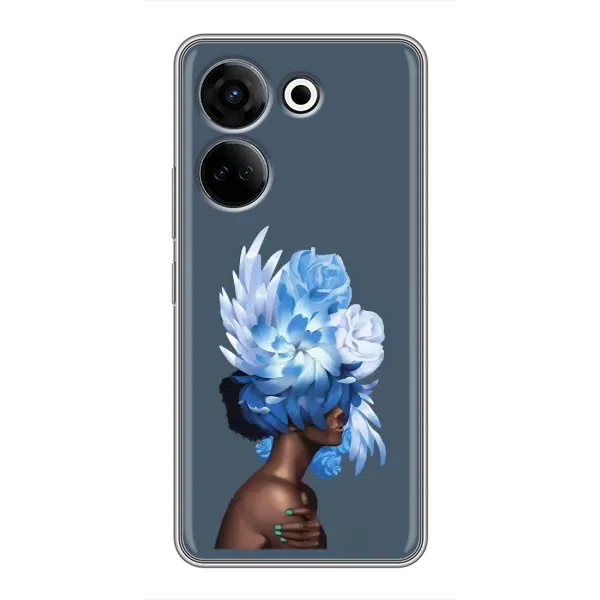Чохол з принтом «Квіти на голові» для TECNO Camon 20