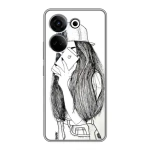 Чохол з друком для Tecno Camon 20 - (Мода) (AlphaPrint) (Фото дівчини)