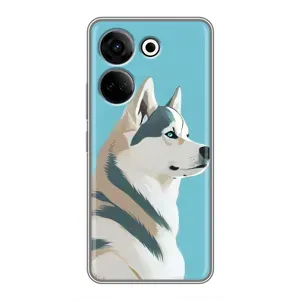 Чохол з Хаскі Tecno Camon 20 - (AlphaPrint) (Хаскі арт)