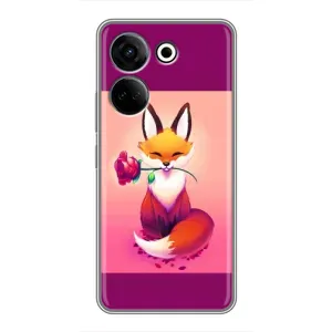 Чохли з картинкою Лисичка для Tecno Camon 20 (VPrint) (Лиса з трояндою)