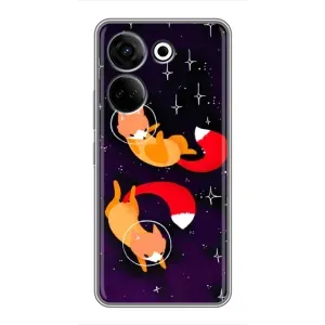 Чохли з картинкою Лисичка для Tecno Camon 20 (VPrint) (Лисички космонавти)