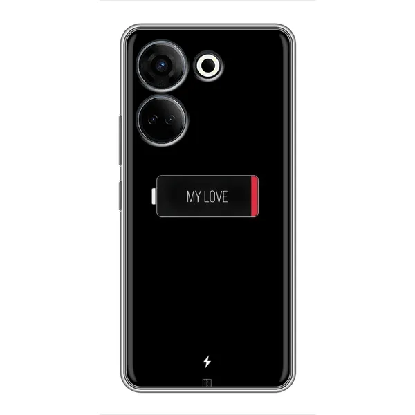 Чохол з принтом «Love battery» для TECNO Camon 20 Чохол з принтом «Love battery» для TECNO Camon 20