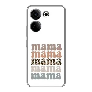 Чехлы для мамы на Tecno Camon 20 (Текстовый коллаж мама)