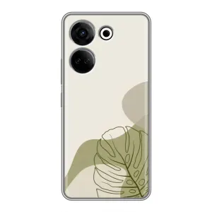 Силконовий чохол з принтом в квітах на Tecno Camon 20 (Зелена монстера дизайн)