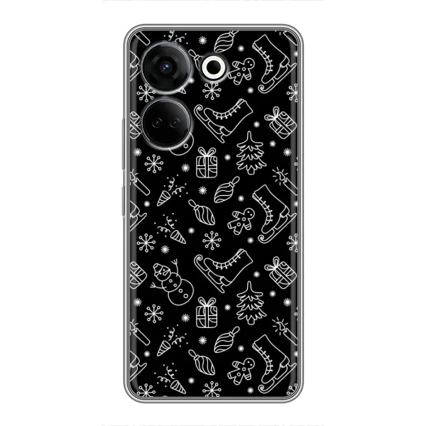 Чехол с принтом «Новогодний фон» для TECNO Camon 20