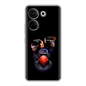 Чехол с Обезьянами Tecno Camon 20 - (AlphaPrint) (Три обезьяны)