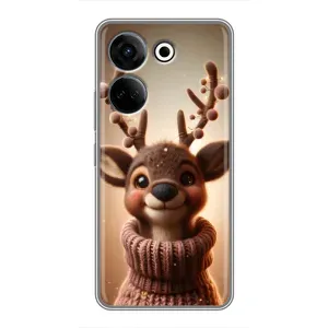 Яскравий чохол для Tecno Camon 20 з Зимові Оленята (Олень в светрі)