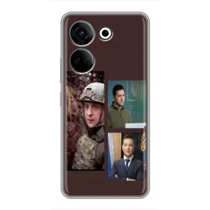 Чохол для Tecno Camon 20 (AlphaPrint - с принтом Зеленського) (Президент)