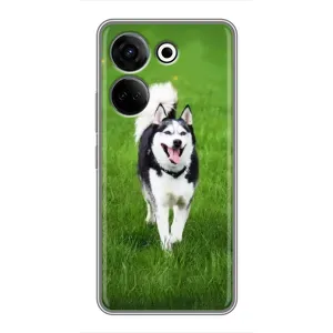 Чохол з Хаскі Tecno Camon 20 - (AlphaPrint) (Радісний Хаскі)