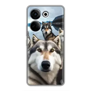 Чохол з Хаскі Tecno Camon 20 - (AlphaPrint) (Селфі Хаскі)