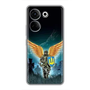 Чехлы с картинкой ЗСУ для Tecno Camon 20 (AlphaPrint) (Солдат ЗСУ)