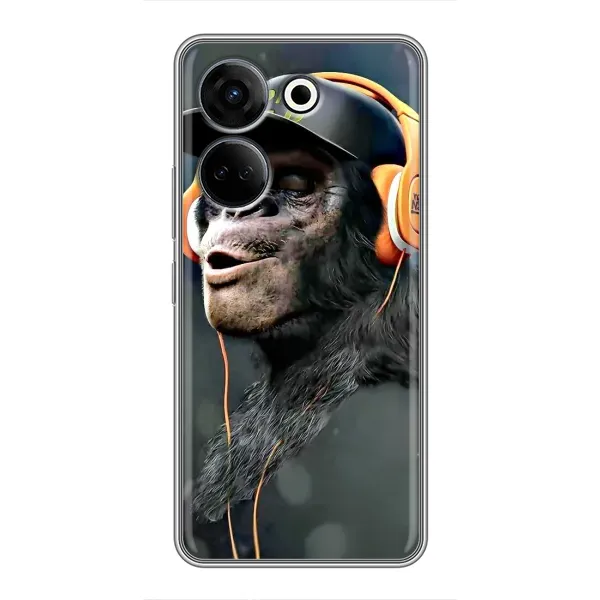 Чехол с принтом «В наушниках» для TECNO Camon 20