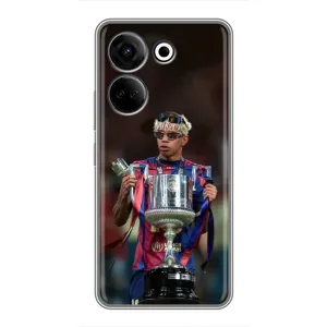 Чехол с футболистом Ламин Ямаль Tecno Camon 20 (Ямаль с кубком)