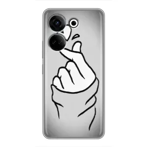 Чохол з принтом для Tecno Camon 20 (AlphaPrint - Знак сердечка) (Значок Love)