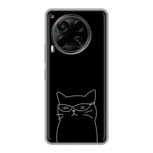 Чехол с рисунком кот на Tecno Camon 30 (CL6) (Равнодушный кот)