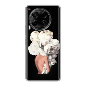 Чехлы (ART) Цветы на Tecno Camon 30 (CL6) (VPrint) (Белые цветы)