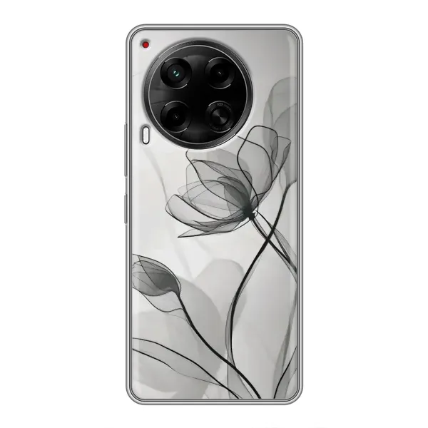 Чехол с принтом «Черные цветы» для TECNO Camon 30 (CL6) Чехол с принтом «Черные цветы» для TECNO Camon 30 (CL6)