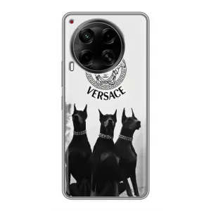 Чехлы VERSACE для Техно Камон 30 (PREMIUMPrint) (Доберман Версаче)