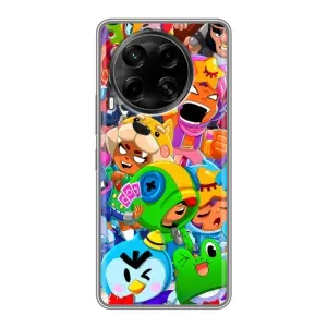 Чехлы Brawl Stars для Tecno Camon 30 (CL6) (AlphaPrint) (Герои Бравл Старс)