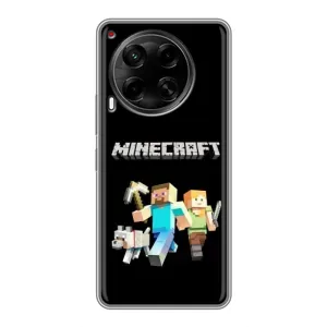 Чехол Майнкрафт на Tecno Camon 30 (CL6) (AlphaPrint) Minecraft (герои Minecraft)