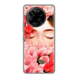 Чехлы (ART) Цветы на Tecno Camon 30 (CL6) (VPrint) (Глаза в цветах)