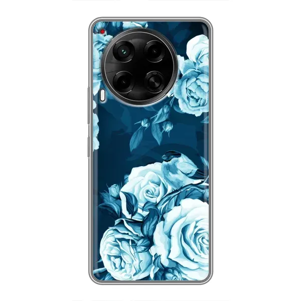 Чехол с принтом «Голубые Бутоны» для TECNO Camon 30 (CL6)