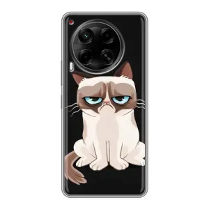 Чехол с принтом для Tecno Camon 30 (CL6) (AlphaPrint) Модные коты (Грустный кот)
