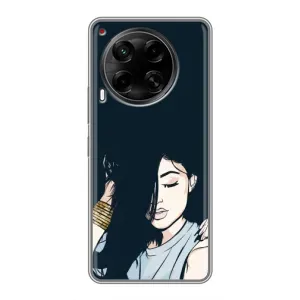 Чехол с печатью для Tecno Camon 30 (CL6) - (Мода) (AlphaPrint) (Красивая девочка)