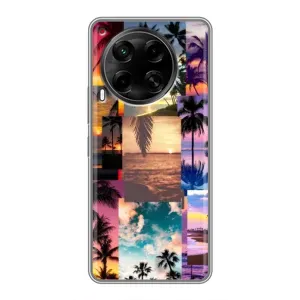 Силиконовый чехол с КАРТИНКАМИ лето для Tecno Camon 30 (CL6) (AlphaPrint) (Летний отпуск)