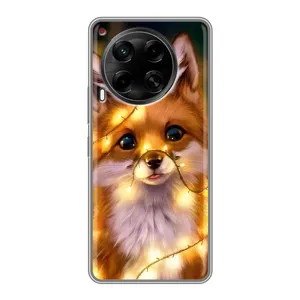 Чехлы с картинкой Лисички для Tecno Camon 30 (CL6) (VPrint) (Лисичка в гирляндах)