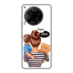Чехол с печатью для Tecno Camon 30 (CL6) - (Мама с ребенком) (AlphaPrint) (Мама с сыном)