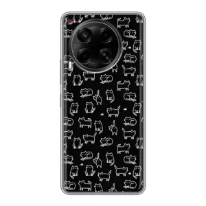 Чехол с принтом для Tecno Camon 30 (CL6) (AlphaPrint) Модные коты (Меленькие котики)