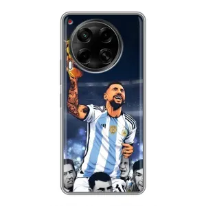 Чехлы для Tecno Camon 30 (CL6) (Leo чемпион) (AlphaPrint) (Месси с кубком)
