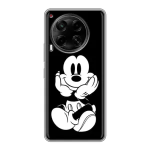 Эксклюзивный чехол для Tecno Camon 30 (CL6) (AlphaPrint - Мультяшные) (Микки на черном)