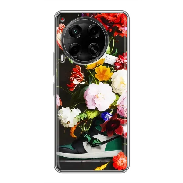 Чехол с принтом «Nike цветы» для TECNO Camon 30 (CL6)
