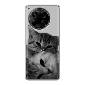 Чехол с рисунком кот на Tecno Camon 30 (CL6) (Пара котов)