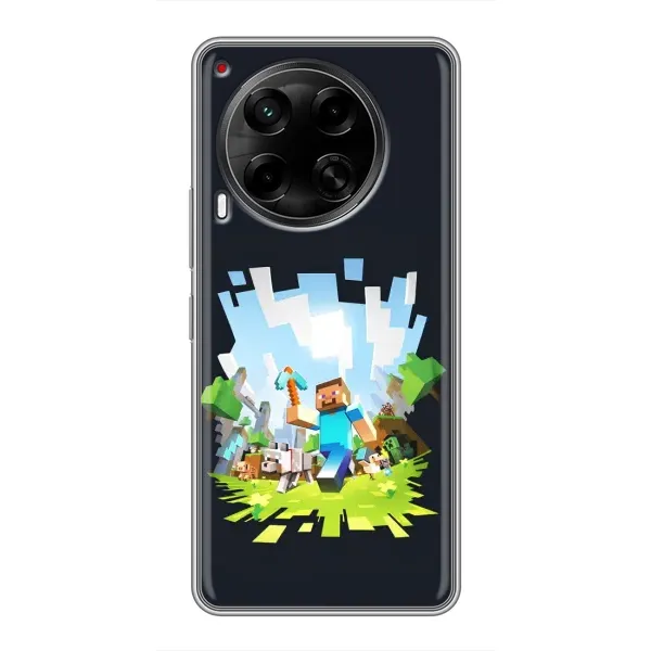 Чехол с принтом «персонажи Minecraft» для TECNO Camon 30 (CL6)