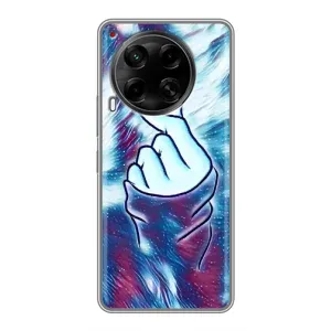 Чехол с принтом для Tecno Camon 30 (CL6) (AlphaPrint - Знак сердечка) (Радужное сердце)