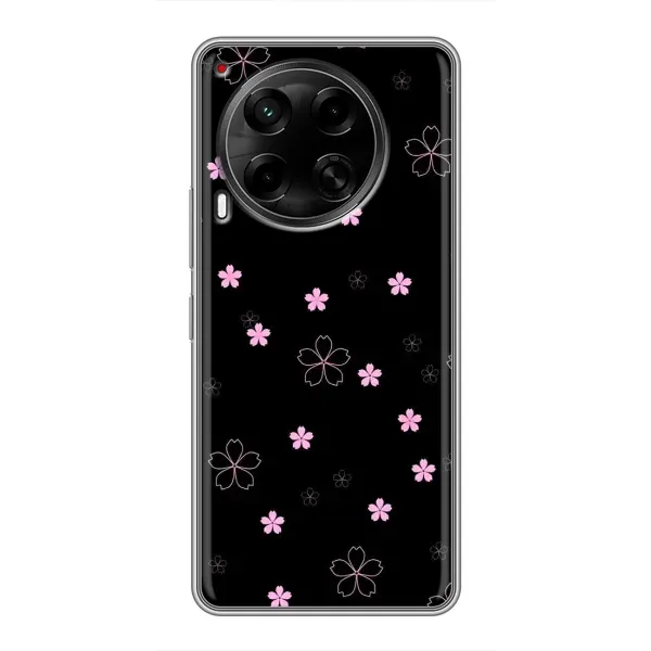 Чехол с принтом «Розовые цветы на черном» для TECNO Camon 30 (CL6) Чехол с принтом «Розовые цветы на черном» для TECNO Camon 30 (CL6)
