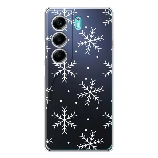 Чехол с принтом «Белые снежинки» для TECNO Camon 40